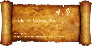Andrik Veronika névjegykártya